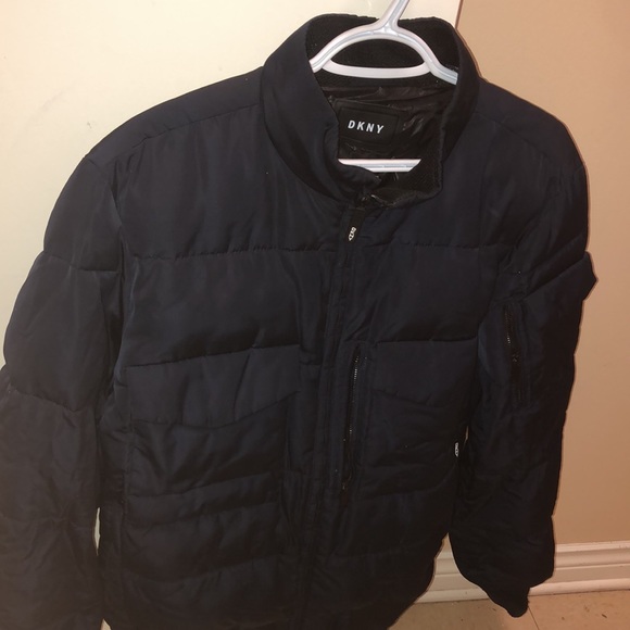 Men’s Navy Blue Winter Bomber Jacket - Picture 3 of 3